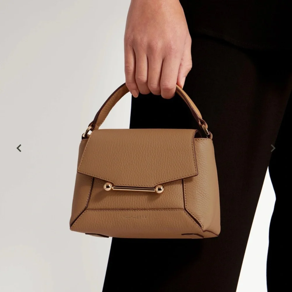 Strathberry Mosaic Nano Crossbody Bag In Caramel - Picture 8 of 16